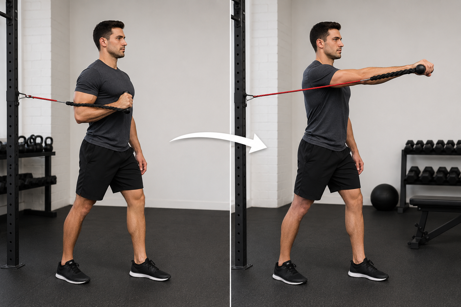 Forward Pull with Rope — exercise demonstration